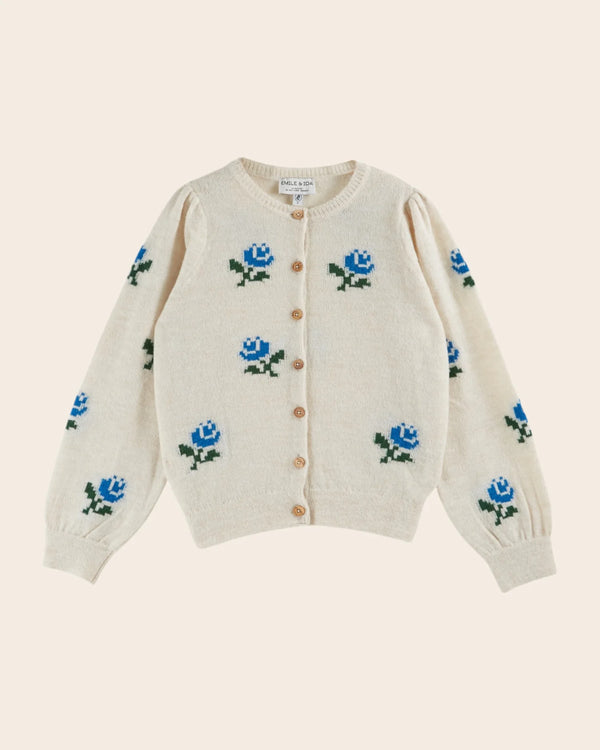 Emile & Ida - Cardigan fleurs écru