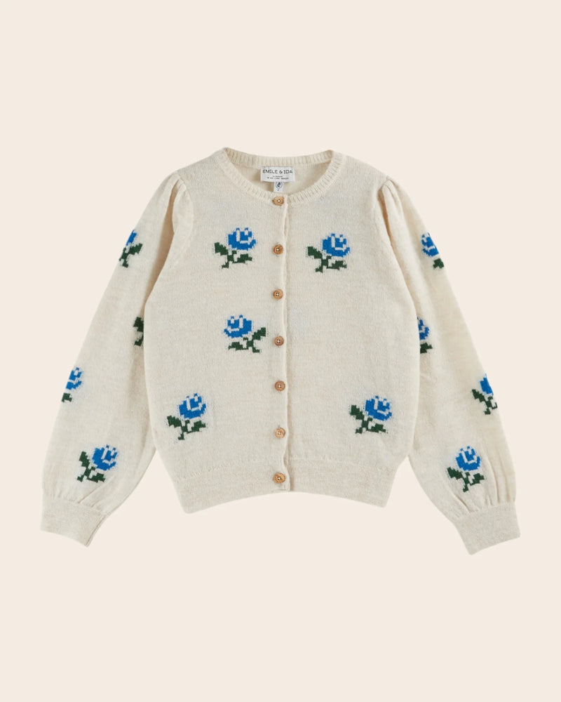 Emile & Ida - Cardigan fleurs écru