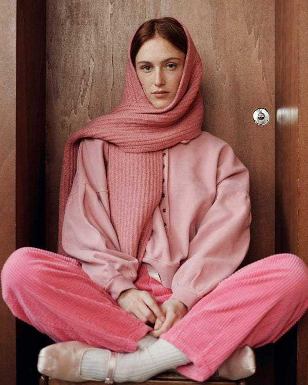 Emile & Ida -  Sweat boutonné coton bio rose