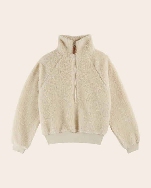 Emile & Ida - Sweat zippé sherpa écru