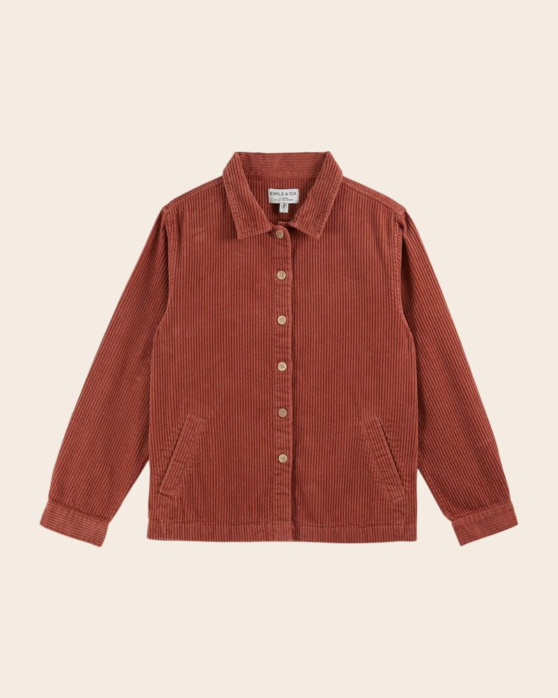 Emile & Ida - Surchemise velours cotelé brique