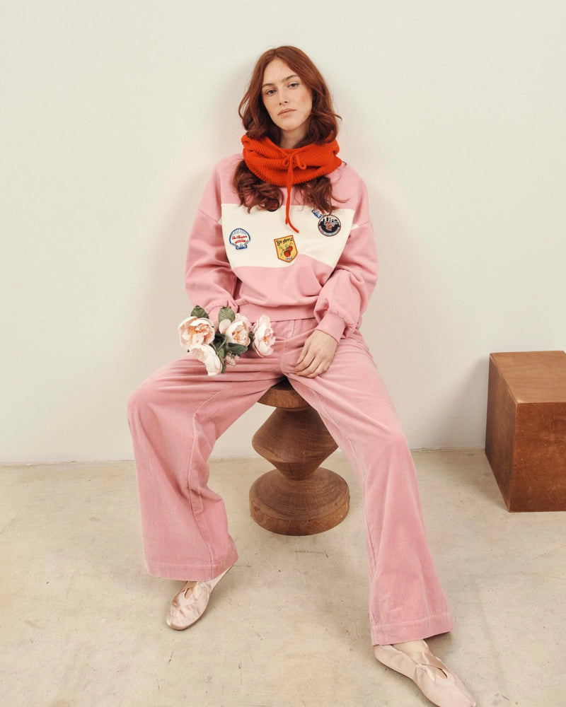 Emile & Ida - Pantalon velours rose - dragee