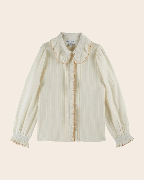 Emile & Ida - Blouse col bordage fleur brodé