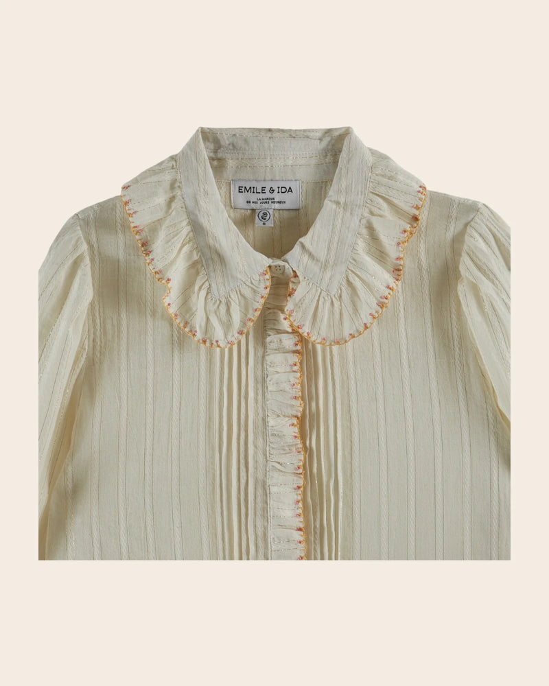 Emile & Ida - Blouse col bordage fleur brodé