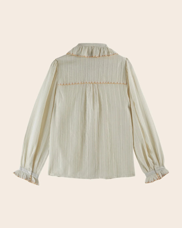 Emile & Ida - Blouse col bordage fleur brodé