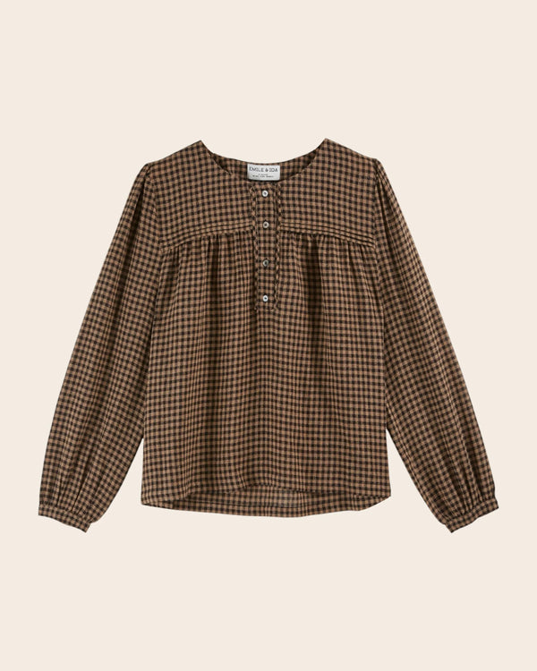 Emile & Ida - Blouse vichy choco