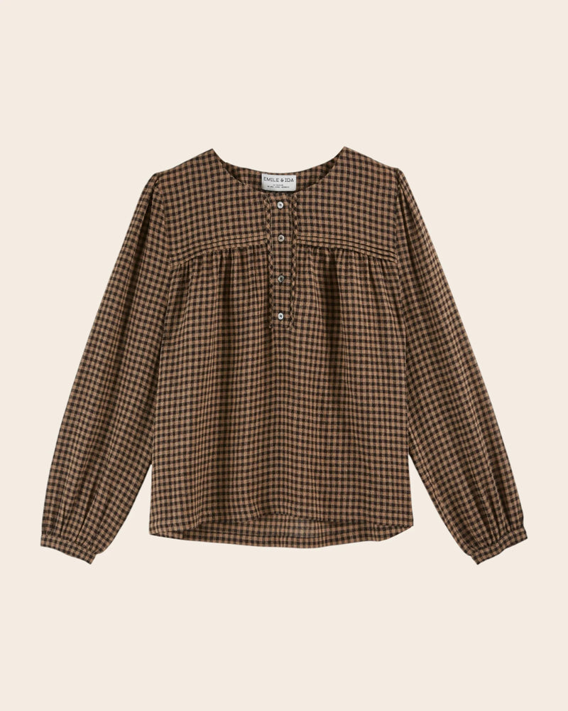 Emile & Ida - Blouse vichy choco