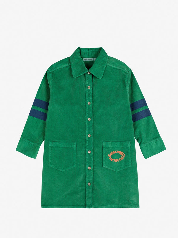 Bobo choses - Robe chemise en velours côtelé Tic Tac Toe