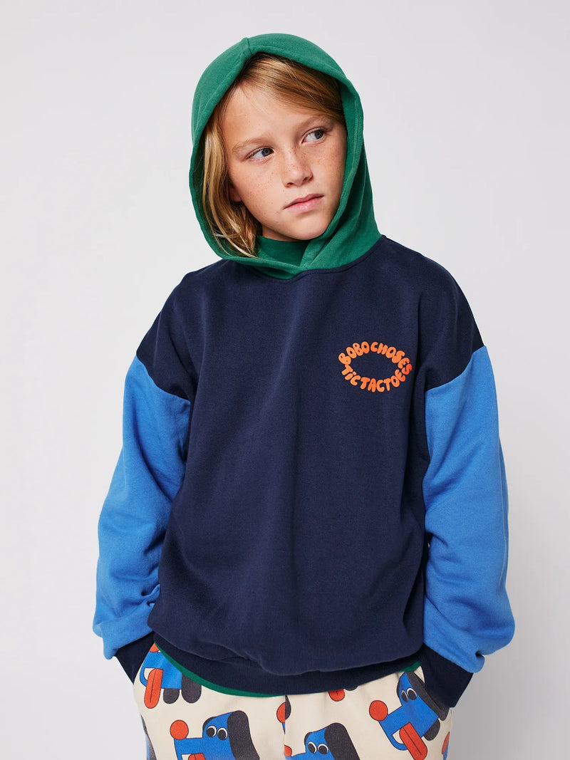 Bobo choses - Sweat à capuche Color Block Tic Tac Toe