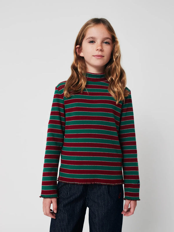 Bobo choses - T‑shirt col montant Multicolor Stripes
