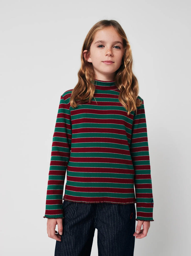 Bobo choses - T‑shirt col montant Multicolor Stripes