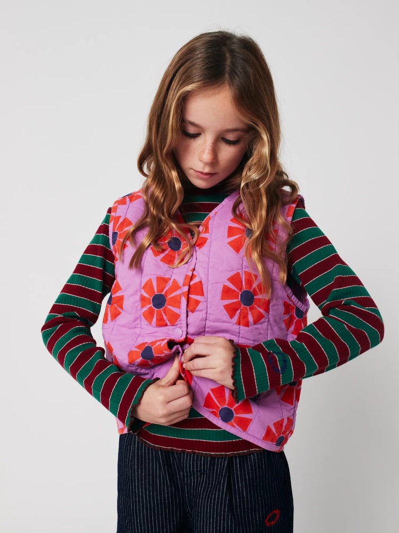 Bobo choses - T‑shirt col montant Multicolor Stripes