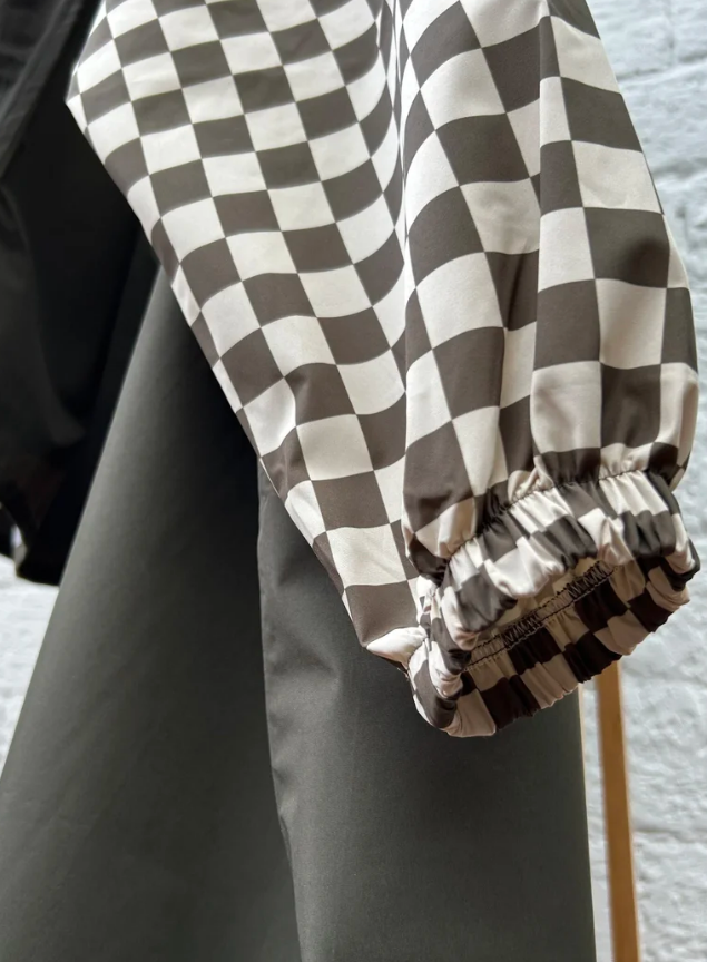 Poule party - PONCHO LONG DAMIERS KAKI