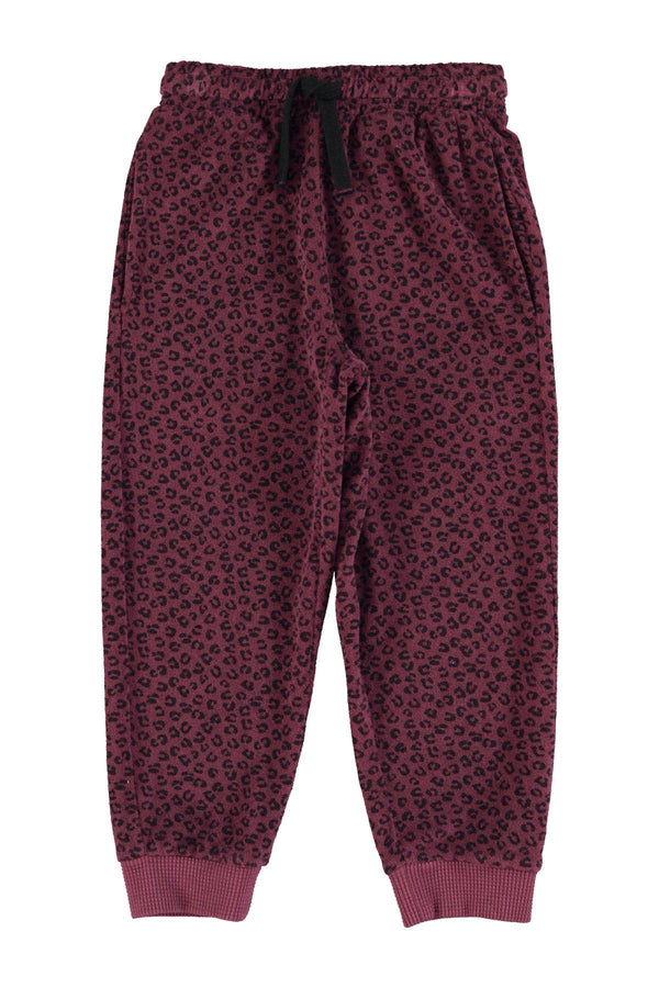 Piupiuchick - Jogging pants - Aubergine w/ animal print enfant