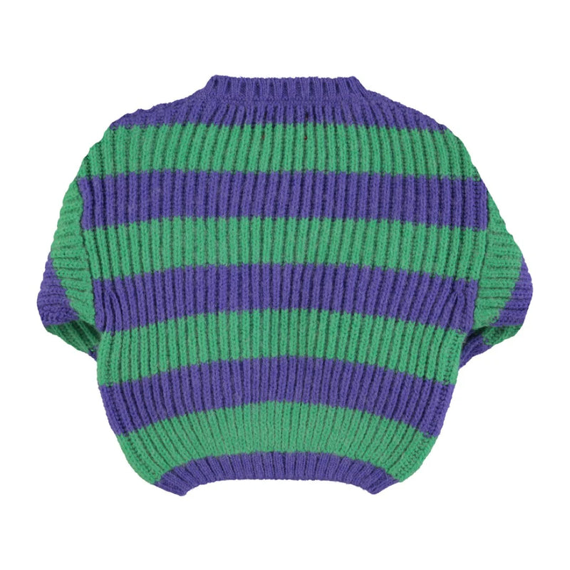 Piupiuchick - Knitted sweater | Green & purple stripes