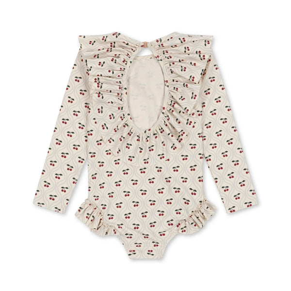 Konges Slojd - maillot de bain à manches longues manuca cherry motif