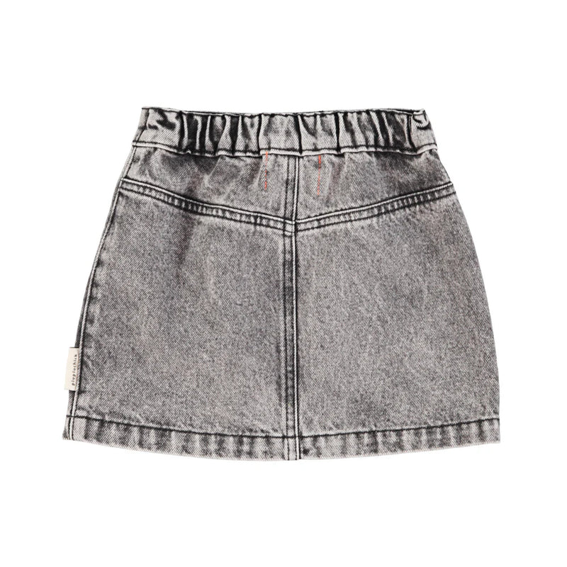 Piupiuchick - Short skirt Washed black denim