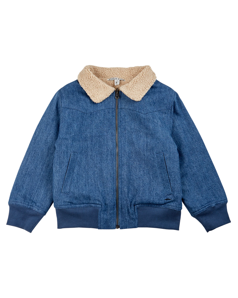 Emile & Ida - Blouson réversible denim bleu