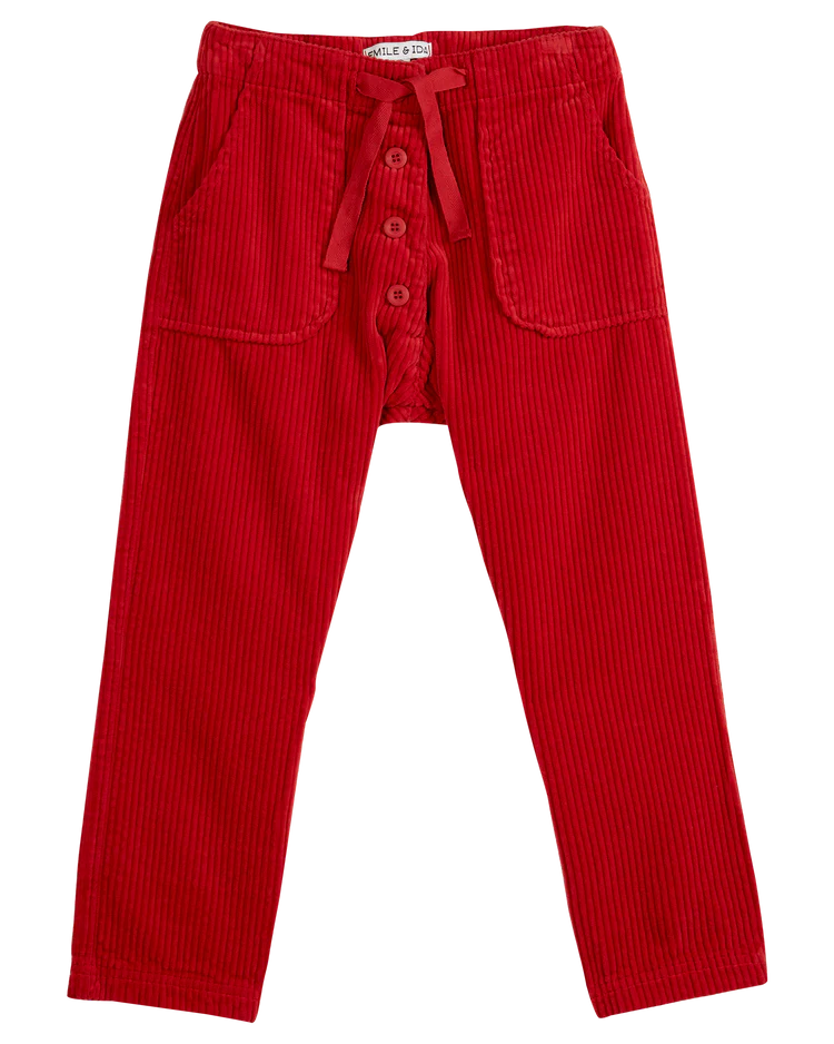 Emile & Ida - Pantalon velours rouge