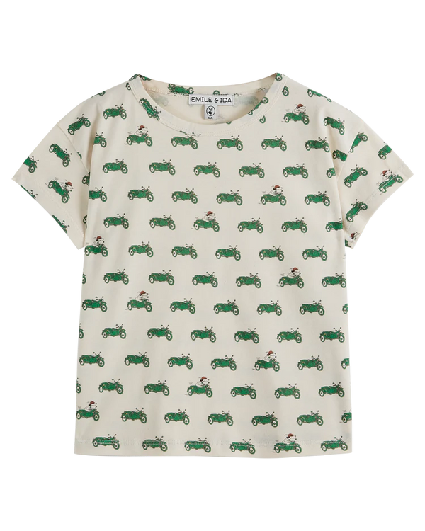 Emile & ida - T-shirt coton bio crème side car vert