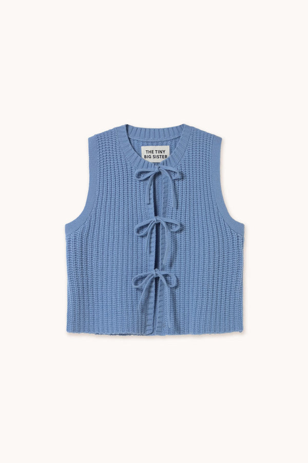 Tiny Cottons - tie detail vest denim blue