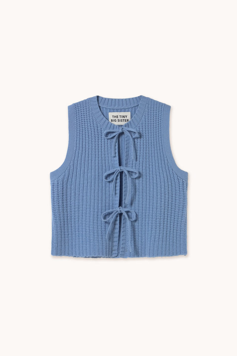 Tiny Cottons - tie detail vest denim blue
