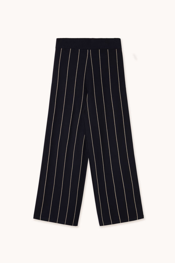 Tiny Cottons - striped knitted trousers navy