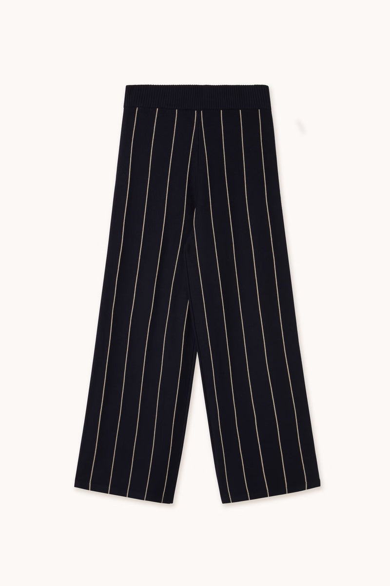 Tiny Cottons - striped knitted trousers navy