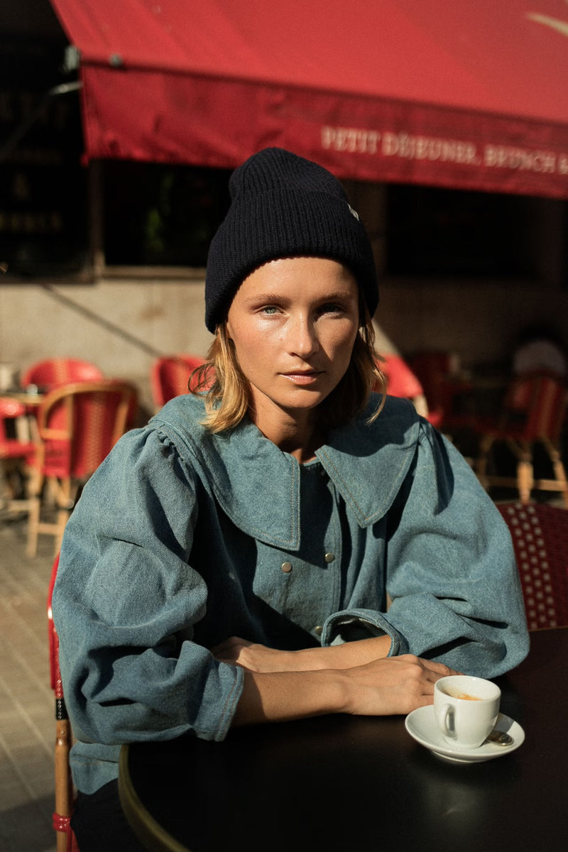 Tiny Cottons - denim buttoned jacket stone