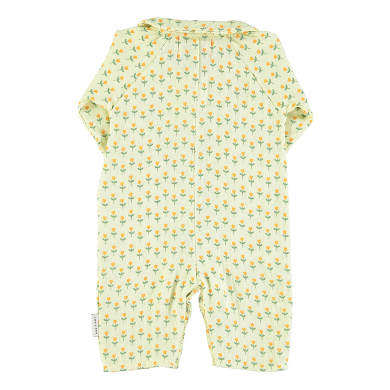 Piupiuchick - Baby jumpsuit | Yellow w/ little flowers