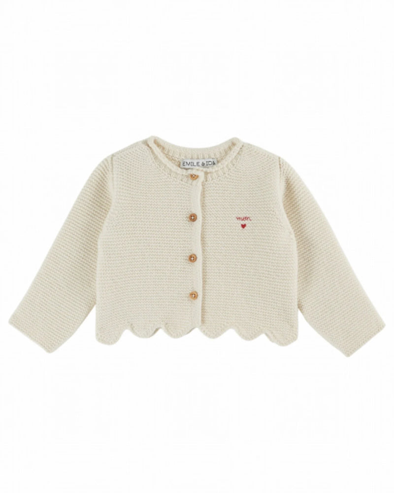 Emile & Ida - Cardigan point mousse bébé