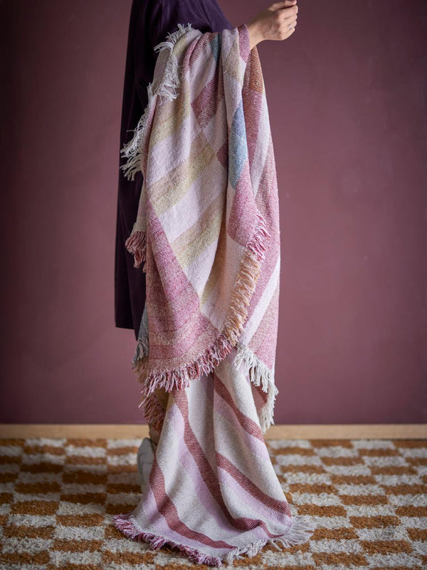 Bloomingville - Lane Plaid, Multicolore, Coton recyclé