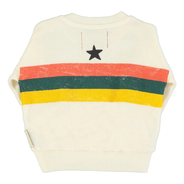 Piupiuchick - Sweatshirt | ecru w/ multicolor stripes print bébé