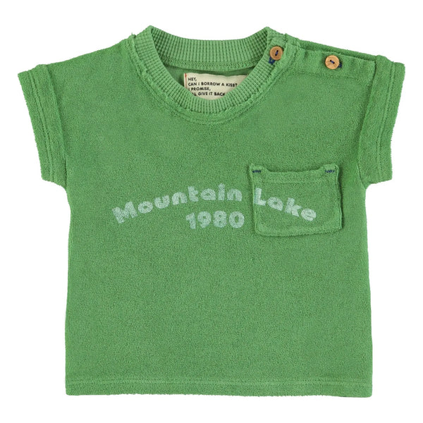 Piupiuchick - t'shirt  green w/ "mountain lake" print