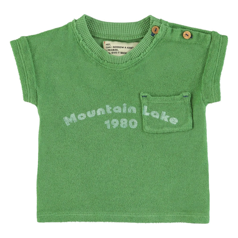 Piupiuchick - t'shirt  green w/ "mountain lake" print