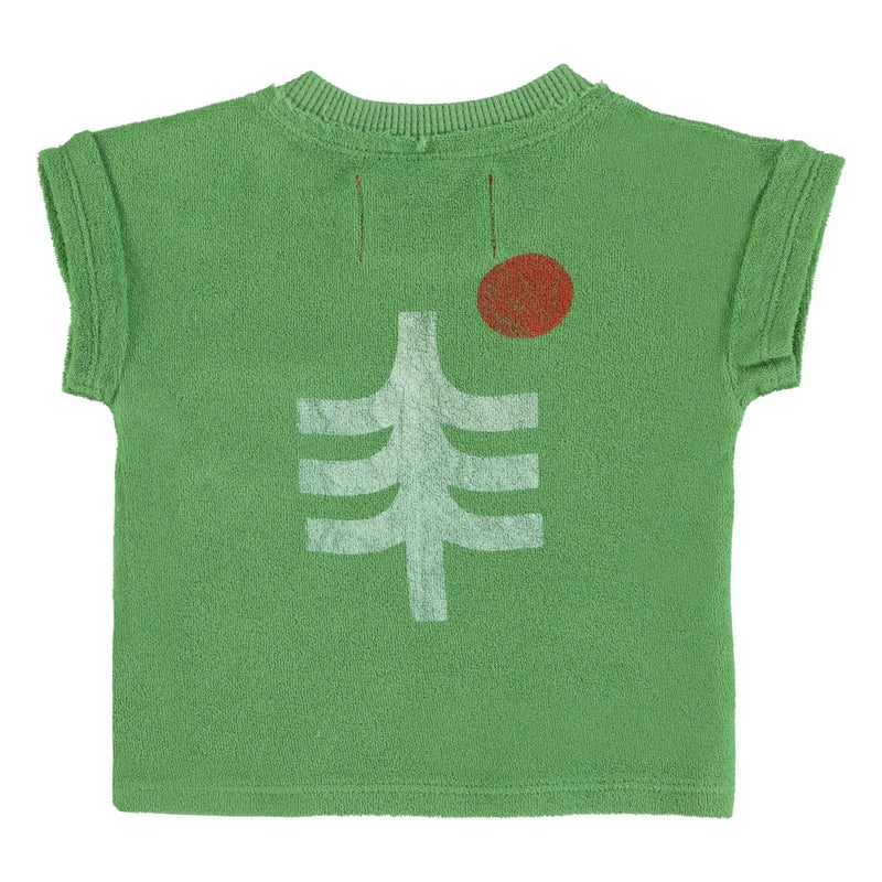 Piupiuchick - t'shirt  green w/ "mountain lake" print