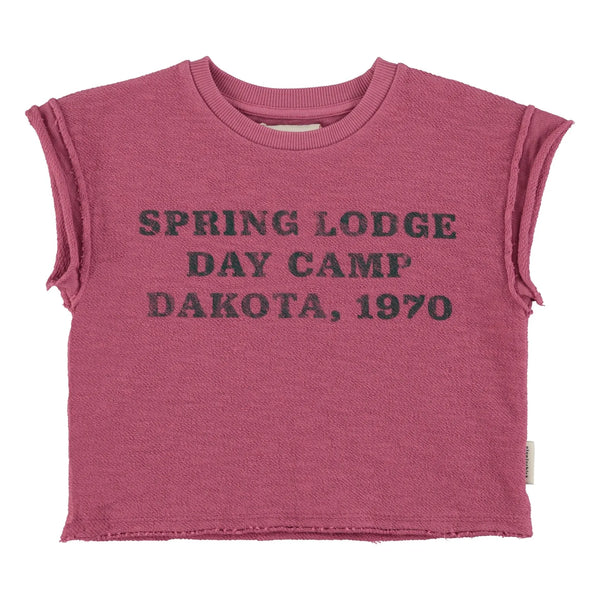 Piupiuchick - t'shirt  aubergine w/ "spring lodge" print