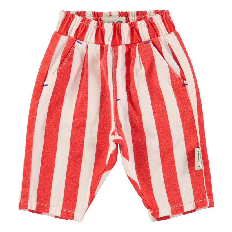 Piupiuchick - Unisex trousers | white & red stripes