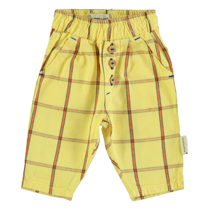 Piupiuchick - Unisex trousers yellow checkered