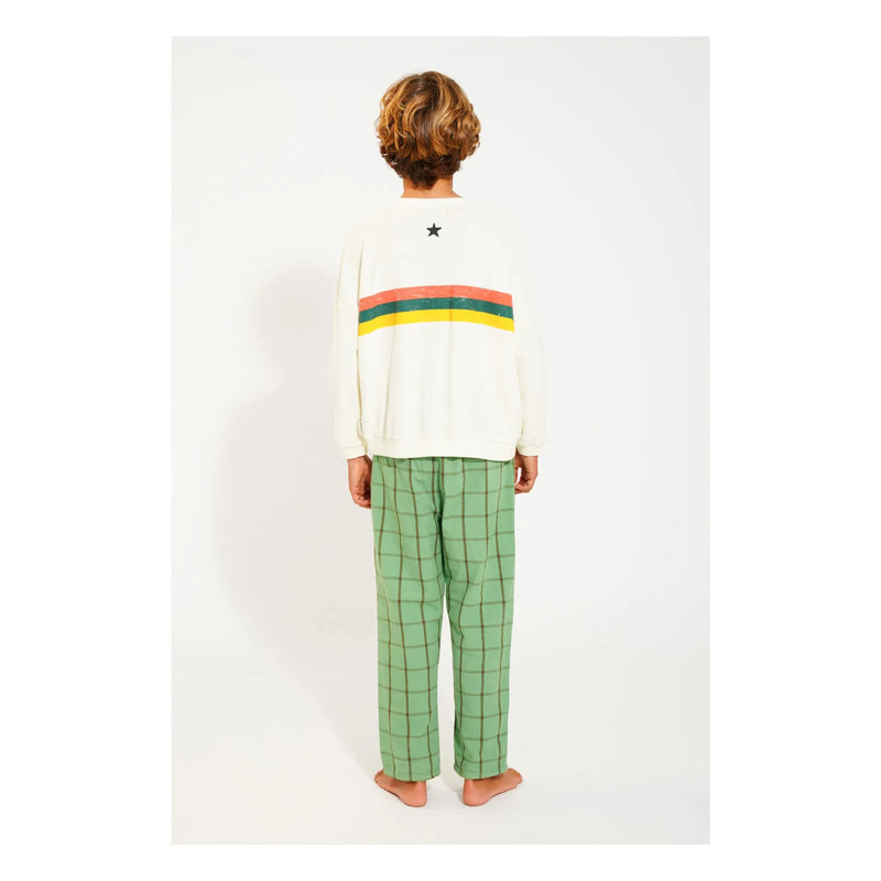 Piupiuchick - sweatshirt | ecru w/ multicolor stripes print enfant