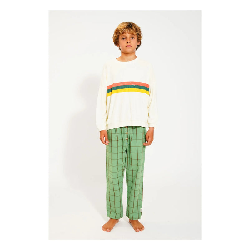 Piupiuchick - sweatshirt | ecru w/ multicolor stripes print enfant