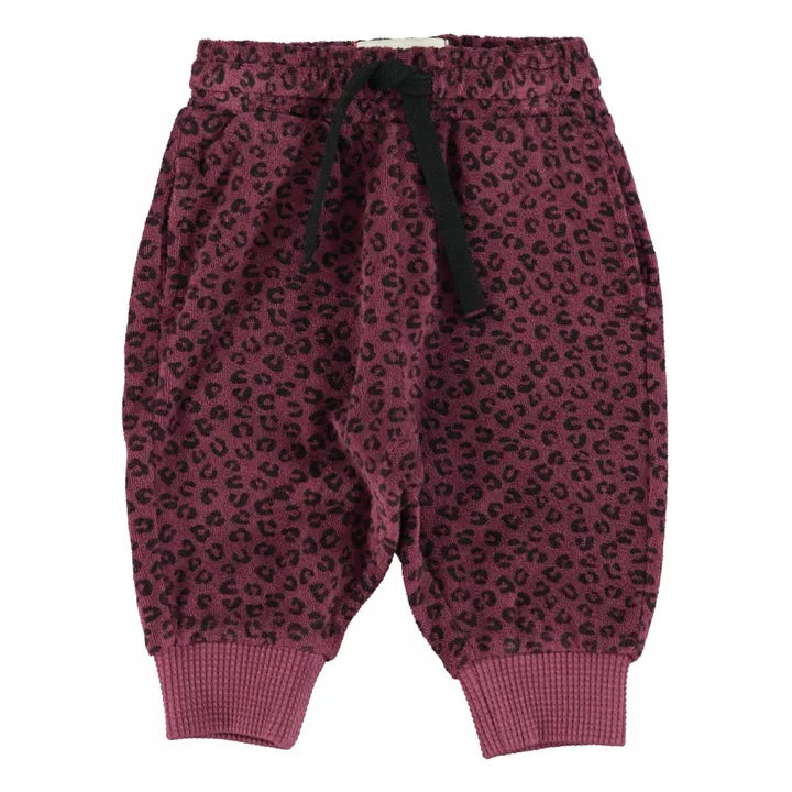 Piupiuchick - Jogging pants - Aubergine w/ animal print