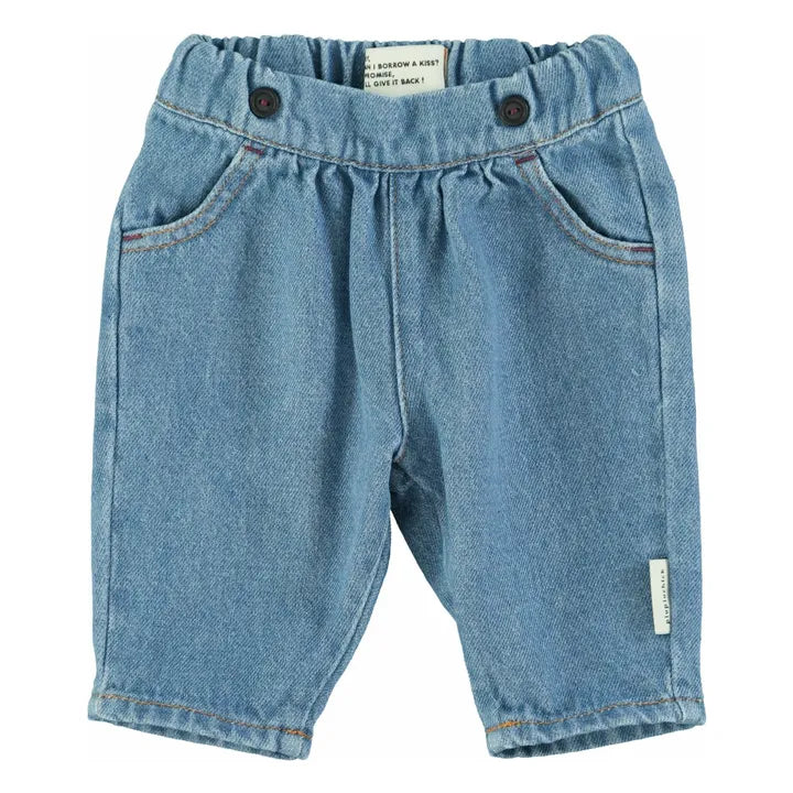 Piupiuchick - Baby trousers - Washed navy denim