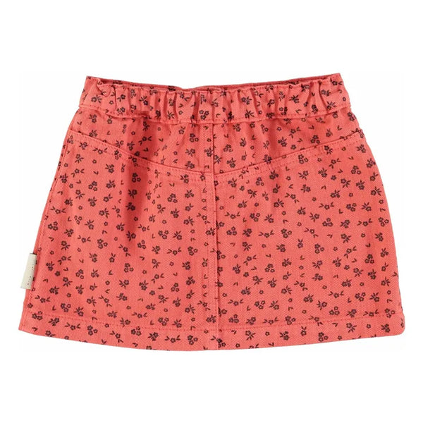 Piupiuchick - Short skirt - Raspberry w/ black flowers