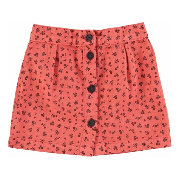 Piupiuchick - Short skirt - Raspberry w/ black flowers