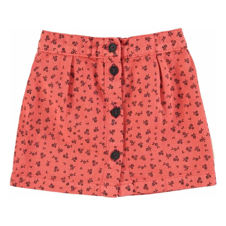 Piupiuchick - Short skirt - Raspberry w/ black flowers