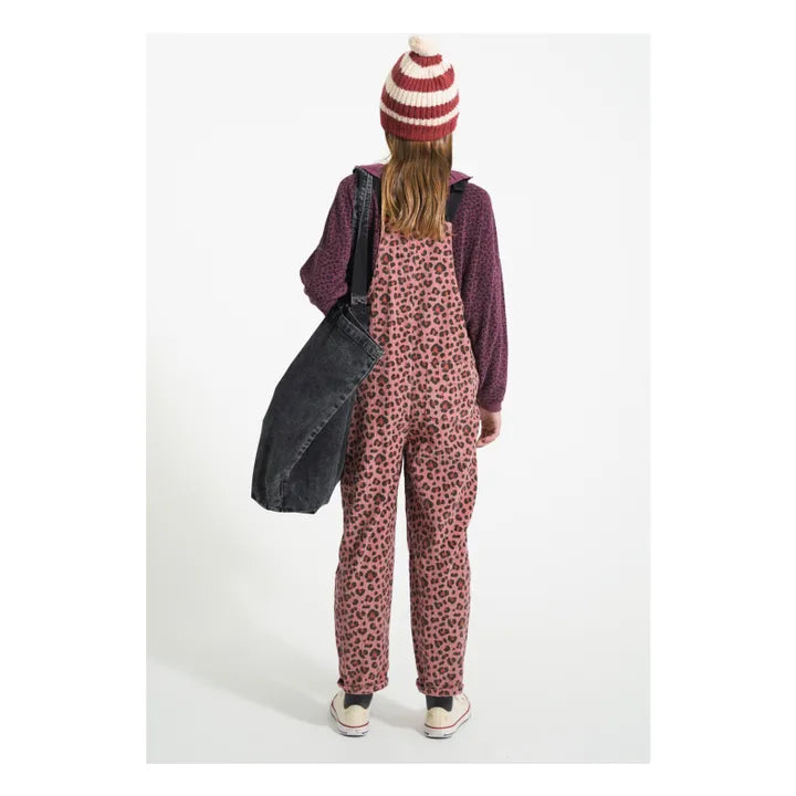 Piupiuchick - Terry cotton sweatshirt - Aubergine w/ animal print
