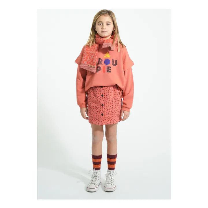 Piupiuchick - Short skirt - Raspberry w/ black flowers