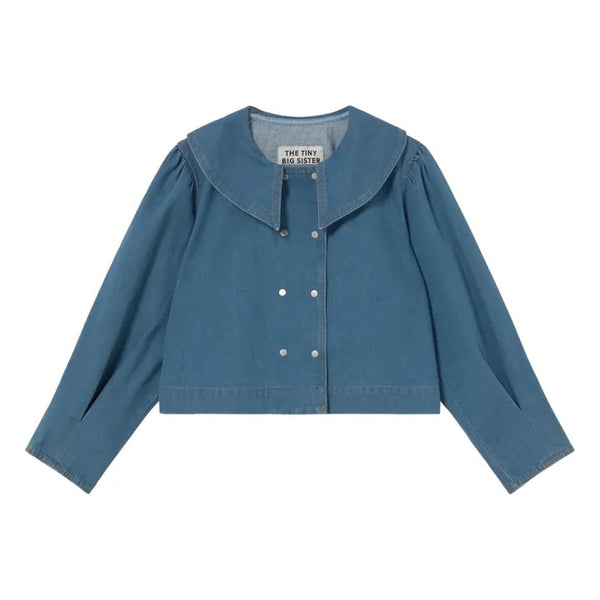 Tiny Cottons - denim buttoned jacket stone