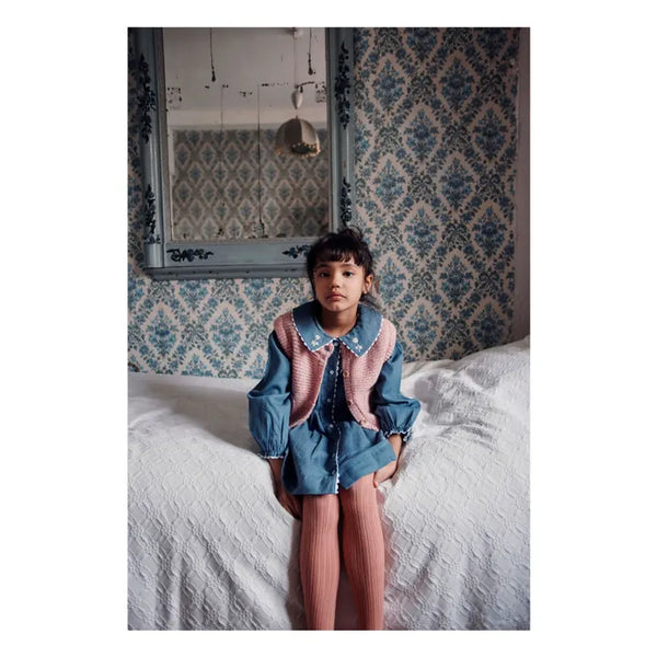 Emile & Ida - Cardigan sans manches rose enfant